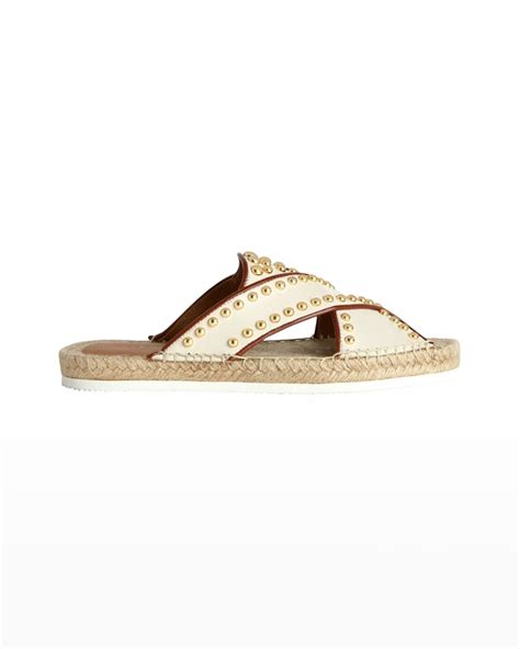 See by Chloe Pia Studded Slide Espadrille Sandals size 40